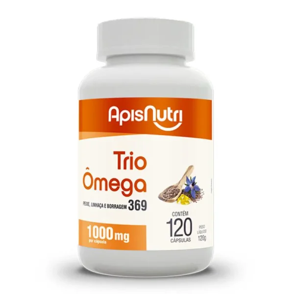Trio Ômega 3, 6, 9 1000mg 120 Cápsulas - Apisnutri
